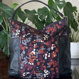 Coach Leather & Canvas Park Splatter Print Hobo Bag - EUC